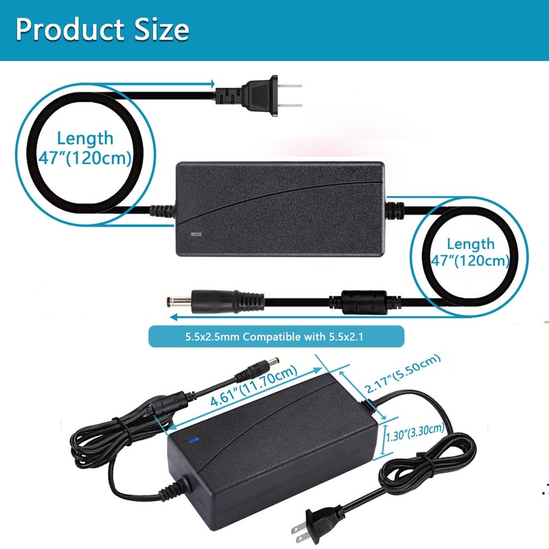 Minidodoca DC 12V 5A Power Supply Adapter Converter Transformer AC