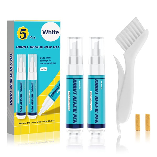 NADAMOO Grout Renew Pen White, 2 Large Size 20ml Paint
