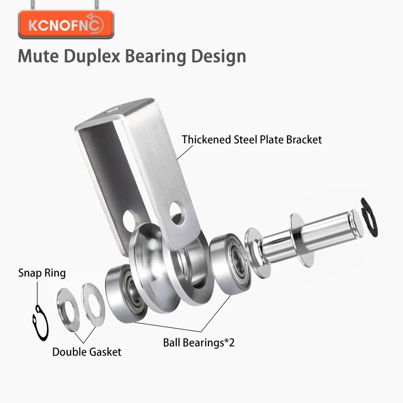Pulley with 2 Ball Bearings, Stainless Steel Rope Pulley for