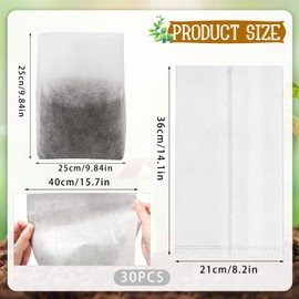 50pcs Grow Bags,Biodegradable Non-Woven Plant Nursery Bags Plant Fabric Seedling Pots Bags Plants Home Garden Supply (15.7 * 14.2)