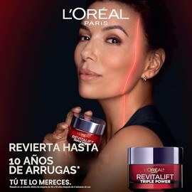 L'Oreal Paris Revitalift Triple Power Crema Hidratante Facial Antienvejecimiento, Pro Retinol, Ácido Hialurónico y Vitamina C para Reducir las Arrugas