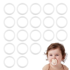 20 Stück Sichere Schnuller Halter O Ringe, Weicher Ring Adapter Clip, Schnuller Dummy Zubehör Kette Clips Adapter Halter für Baby, Schnullerkette Silikonring für Silikon Baby Dummy Schnuller Clip