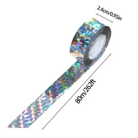 3 Rolls 787 FT Bird Scare Tape Ribbon Hanging Reflective for Avoid Birds Animal from House Garden Patio Lawn Orchard for Outside Outdoor Balcony Deterrents Pigeon Devices (Laser Silver Floral)