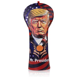 President Golf Head Covers, Funny Driver Headcover, Premium Leather Golf Club Covers for Club Protective, Golf Gift Accessory for Man