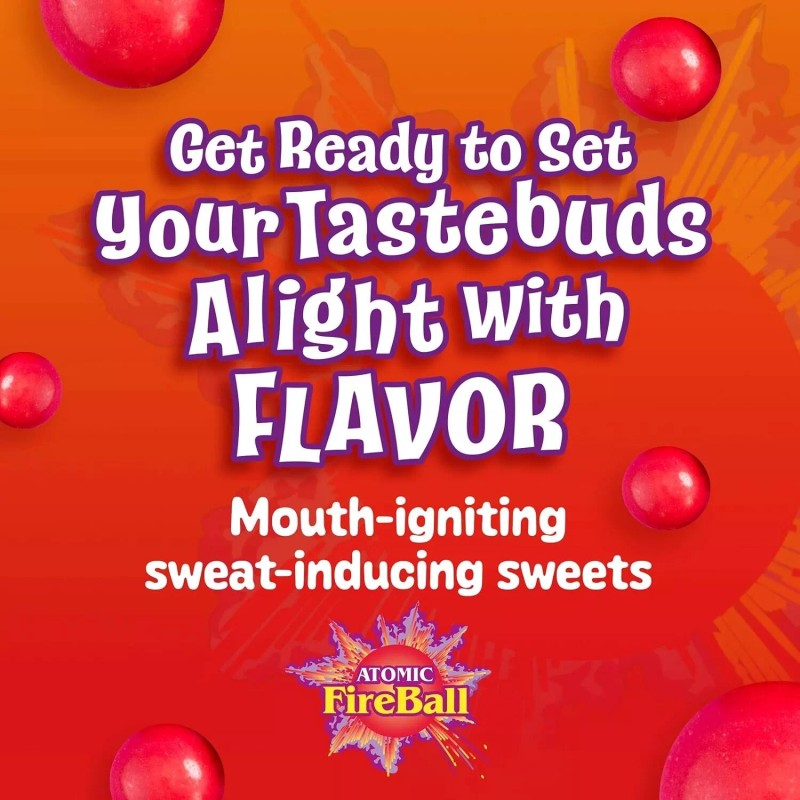Wonka Atomic Fireball, Candy, Cinnamon Flavor, Individually Wrapped, 7.5 g