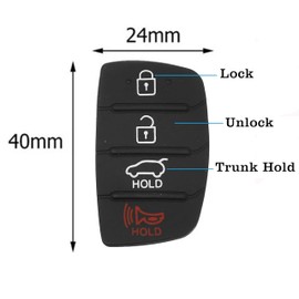 2Pcs/Set Key Shell Case Cover 4 Button Car Remote Fob Case Insert Rubber Pad Keypad Replacement for Hyundai , Keycover Rubber .