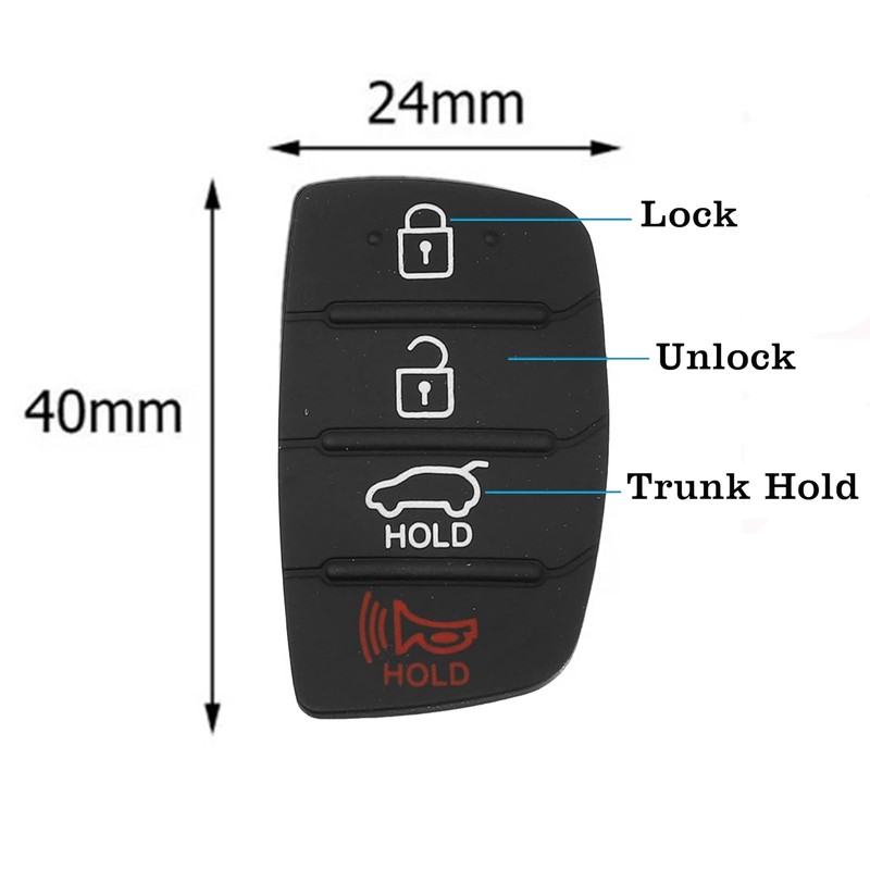 2Pcs/Set Key Shell Case Cover 4 Button Car Remote Fob