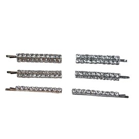 Seleny Crystal Pin Set (3 Pieces) (Silver)