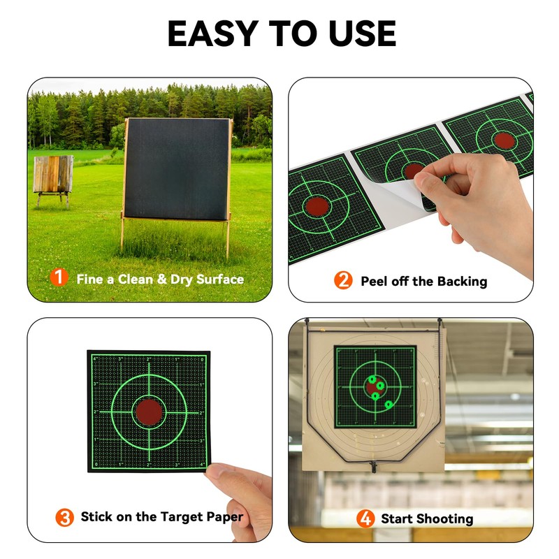GearOZ Green Sight in Splatter Target Stickers 4" Reactive Paper