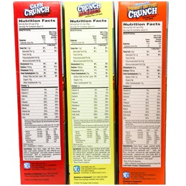 Captain Crunch Variety Flavor (3)-pack - Cap'n Crunch Regular Flavor (14 Oz), Cap'n Crunch's Crunch Berries (13 Oz), & Cap'n Crunch's Peanut Butter Crunch (12.5 Oz)