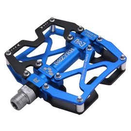 MZYRH Mountain Bike Pedals, Ultra Strong Colorful CNC Machined 9/16" Cycling Sealed 3 Bearing Pedals(Black Blue 3 Bearings)