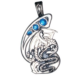 Dragon for Wealth and Knowledge - Fire and Ice Pendants Collection - A Lead-Free Pewter Necklace Range with Crystals - Gift Boxed