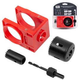 RKK Door Lock Installation Kit Deadbolt Hole Saw Kit Door Knob Hole Saw Kit Deadbolt Installation Kit (Red)