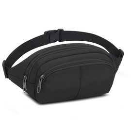 Bum Bag for Ladies Women Men Waist Bag Fanny Pack Wear-Resistant Bumbags with 4 Zipper Pockets Large Capacity Bumbag for Travel Sport Outdoor