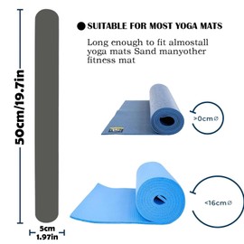 Risipu Yoga Mat Strap Slap Band, One Snap Keep Exercise Mat Tightly Rolled and Secure, Suitable for Workout Pilates Mat Storage(50 cm L x 5 cm W) (grey)
