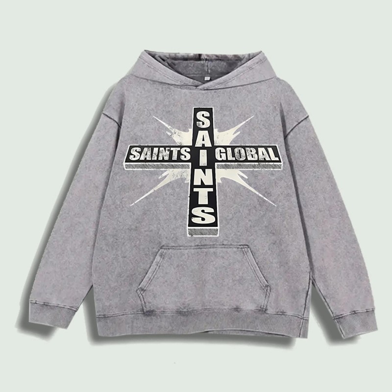 Saints Global Cross Graphic Hoodie 100% Cotton US Warehouse 6