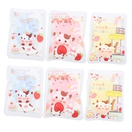 BIUDECO 6pcs Practical Ice Packs Reusable Bags Patterned Cartoon Design for Summer Boys and Girls Fever Relief Random Style