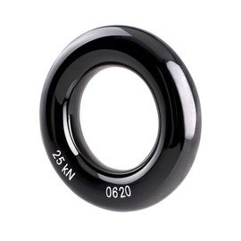Azarxis Rappel Cup Ring 25 kN Tension O-Ring Rope Connector for Rock Climbing Arborist Rescue Slackline Hammock Friction Saver Equipment (Black)