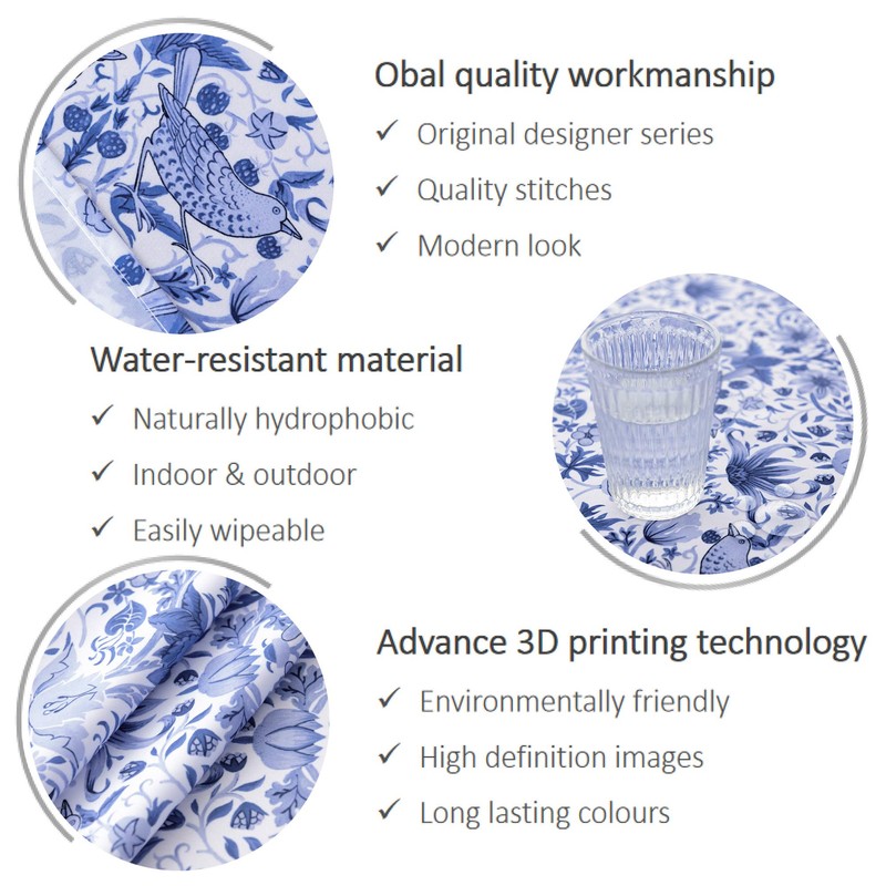 Obal William Morris Tablecloth Original Design Tablecloth Water Resistant Rectangular