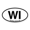 WI Whidbey Island Washington Oval Vinyl Car Bumper Window Sticker 3" x 2"