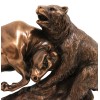 Ebros Wall Street Charging Bull Goring Bear Bronze Electroplated Figurine