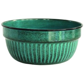 Headwind 8" Cascade Bowl - Seafoam, Durable Metal Planter, Drain Plug Included, Upcycled Steel, Triple Coated, Lightweight, Ironstone