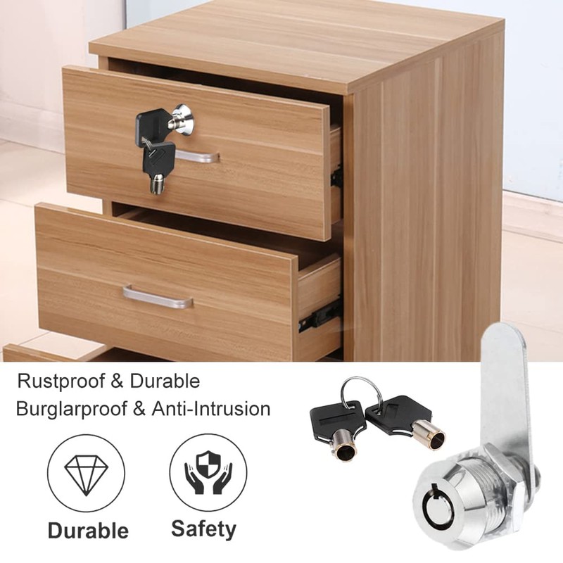 Thread Tubular Cam Lock 16mm Zinc Alloy Security Drawer Cam