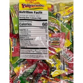 de la Rosa Pulparindo Tamarind Filled Hard Candy Mix 68 Pcs Mango Watermelon Picante 12 oz