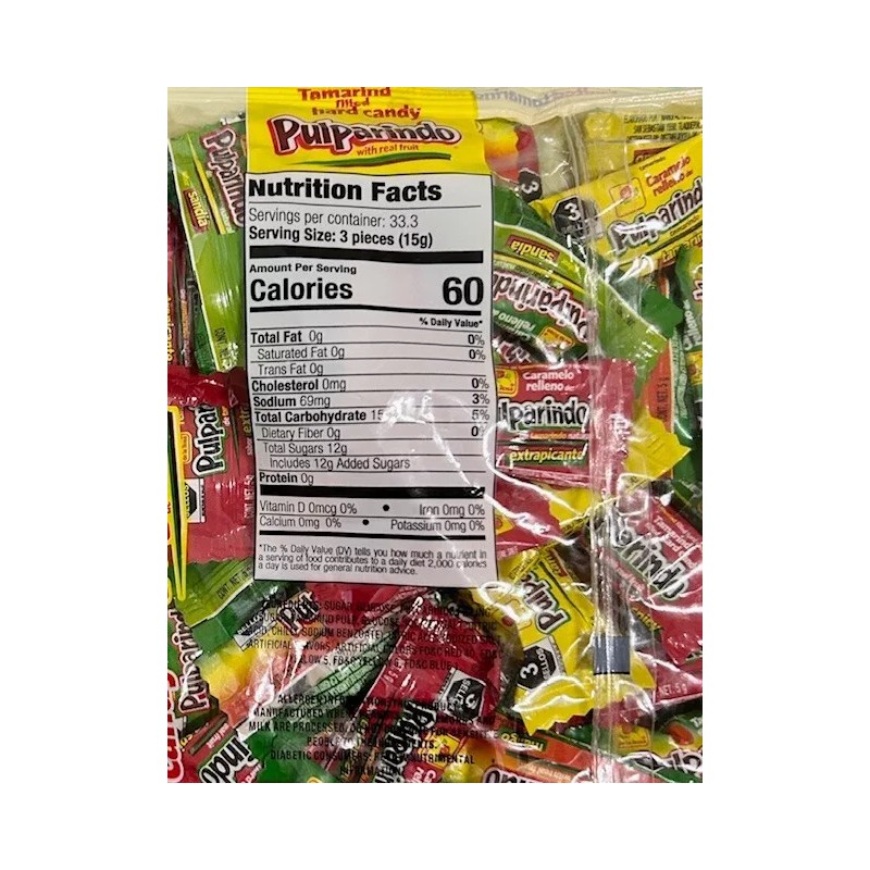 de la Rosa Pulparindo Tamarind Filled Hard Candy Mix 68