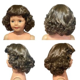 Vintage Curly Wig in Dark Brown Size 19" for Patti Playpal and Companion Dolls