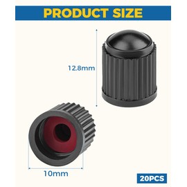 Flaconi 20PCS Tire Caps,Tire Valve Caps,Tire Air Cap,Car Tire Valve Caps,Bike Tire Caps,Tire Air Valve Cap,Plastic Valve Stem Caps with O Rubber Seal,Universal for Cars,SUVs,Bicycle,Trucks,Motorcycles