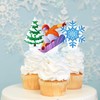 Skiing Party Cupcake Toppers 48Pcs Winter Skiing Party Decorations Skiing