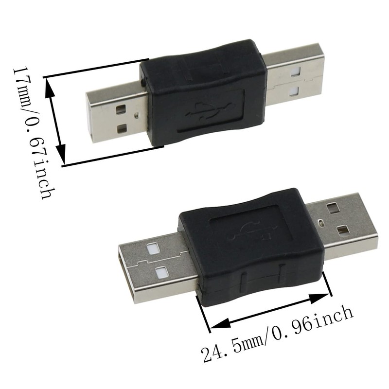 ZZHXSM 2PCS USB Adapter USB Male to USB Male Gender