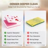 LAZYSEAL Double Sided Kitchen Sponges for Dishes, Unique Slit Scrubber