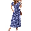 AUSELILY Women's Summer Maxi Dresses Petal Sleeves Casual Empire Waist