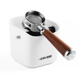 MHW-3BOMBER Espresso Knock Box, 1.2L(15 Cups) Coffee Knock Box with Removable Knock Bar and Anti-slip Pads for Espresso Puck, Coffee Ground, Durable Espresso Accessories, White GB5968W-OS