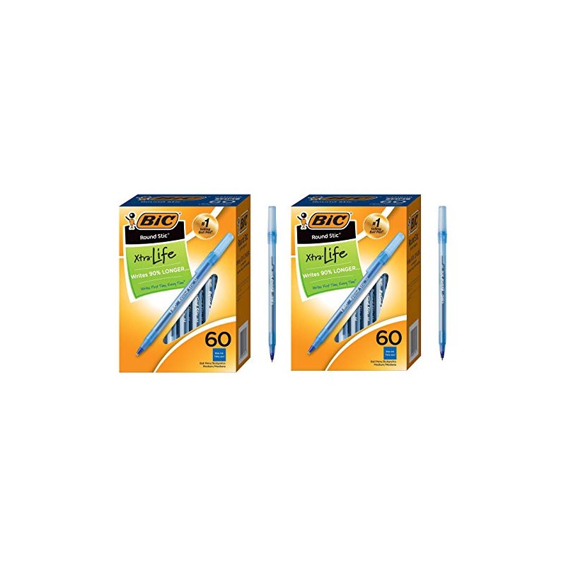 BIC Round Stic Xtra Life Ballpoint Pen, Medium Point (1.0mm),