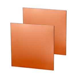 QWORK® 2 Pack 99.9% Pure Copper Metal Sheet Plate, 1mm Thick Processable Copper Plates for DIY Project, Maintenance, Production (150 mm x 150 mm x 0.5 mm)