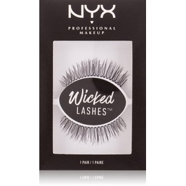 NYX Professional Makeup Wicked Lashes False Eyelashes with Artificial Fibres, Reusable and Ultra Light, Natural Look, Bashful Style, 1 Pair