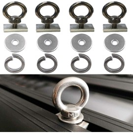 4 Pack Heavy-Duty Stainless Steel Eye Bolt tie Down Anchor kit for roof Rack. Also can be Used for fix The 4WD Awning and Other Accessories.