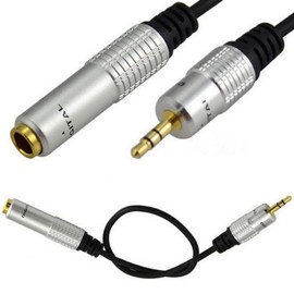 AKNPMHT Audio Converter Cable 6.35MM Mono Standard Plug Male to 3.5MM Stereo Mini Jack Female Home Audio Cable 30CM