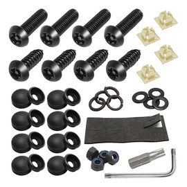 8PCS Anti Theft License Plate Screws Kits,Stainless Steel License Plate Fasteners,Number Plate Screws Set for Attaching License Plates, Frames and Covers as Well as Mounting Accessories