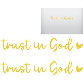 2 Pcs Trust in God Vehicles Window Decals Car Stickers,Rearview Mirrors Mirrors Car Window Stickers,Car Stickers and Decals for Family Friends,Bumper Stickers,Decals (Yellow)