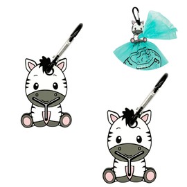 YUCHIYA Poop Bags Clips for Leashes Silicon Dog Poop Bag Holder Dispenser Hands-free Poop Bag Holders for Leashes Dog Walking Accessories (Zebra)