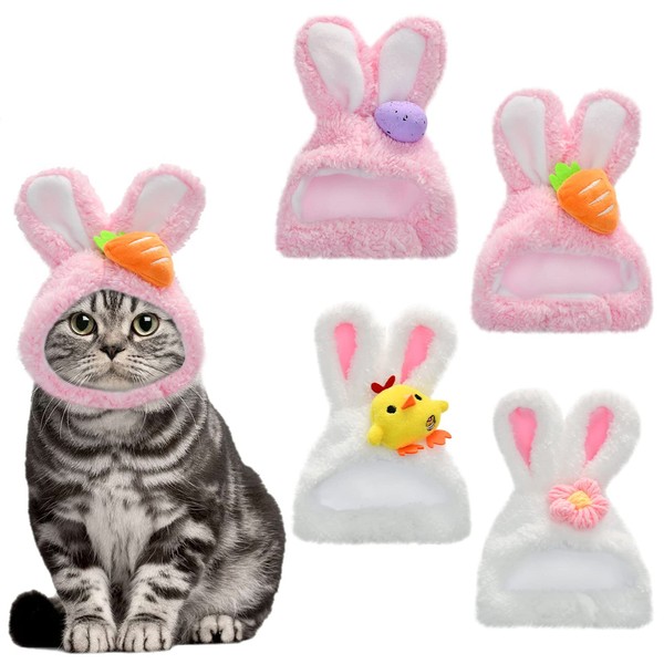 ShuRung Bunny Ear Hat for Cat & Small Dog, Soft