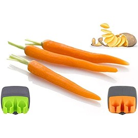 Vegetable Peeler, 2 PCS Durable Palm Peeler, Sharp Blade Finger Potato Peeler with Comfortable Rubber Finger Grip, Palm Peeler Vegetable Peeler for Pumpkin, Carrot, Cucumber, Potato and More