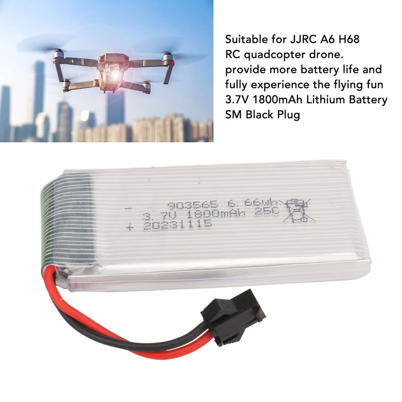 3.7V 1800mAh Rechargeable Lithium Battery For JJRC A6 H68 RC