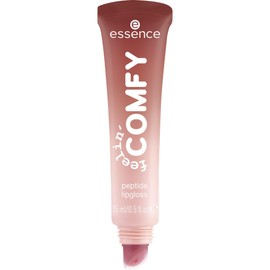 essence feelin' comfy peptide lip gloss, no. 02, red, nourishing, natural, vegan, paraben-free, no microplastic particles, nanoparticles free, 15 ml