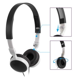 Keewonda Wholesale Bulk Headphones Classroom Earbuds (KW-X25) 25 Pack Kids Headphones in Bulk Foldable Headsets for School,Computer Lab, Library,Hospital, Museums, Testing Centers, Hotels