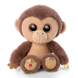 NICI 46949 Original - Glubschis Hobson 25 cm - Cuddly Toy Monkey Eyes - Fluffy Plush Toy with Large Glitter Eyes - Cuddly Toy for Cuddly Toy Lovers, Brown/Beige, 9 cm